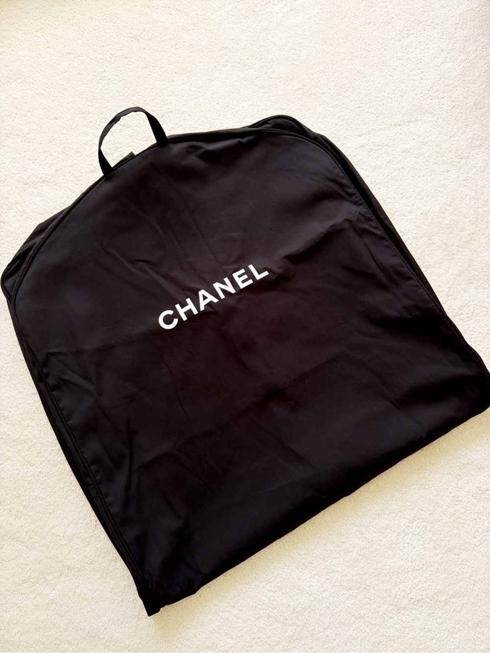 BRAND NEW Authentic CHANEL Black Travel Garment Bag Dress Size Breathable Cotton